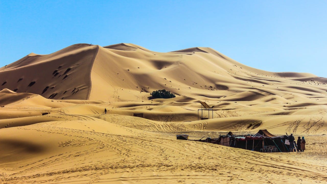 Die Wüste Sahara in Merzouga, Marokko