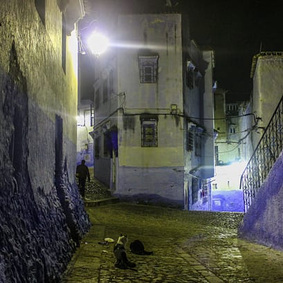 Chefchaouen, Marokko, des Nachts