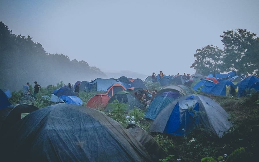 Campingplatz auf dem Haltestelle Woodstock-Festival 2012